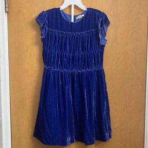 Crewcuts blue velvet dress size 7
